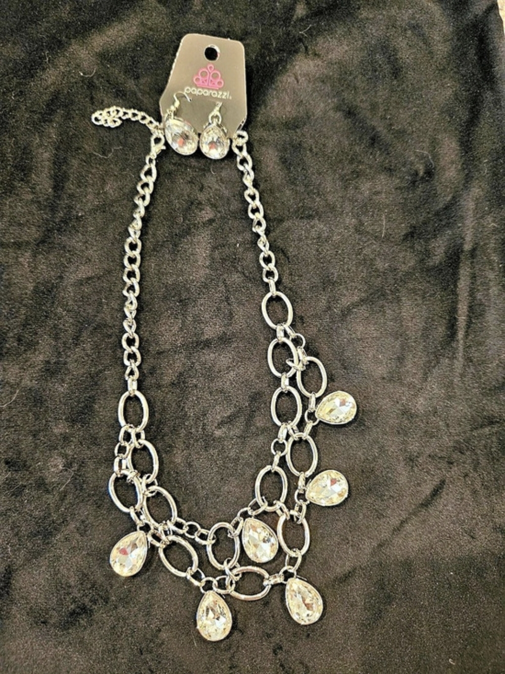 Paparazzi Crystal Teardrop Necklace & Earrings